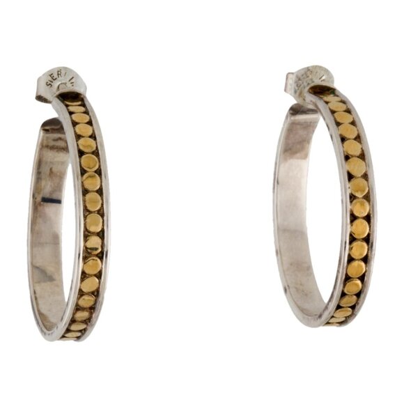 ANNA BECK TWO-TONE STERLING SILVER & 18K YELLOW GOLDHOOP EARRINGS